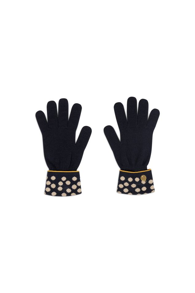 Guantes de punto jacquard con lunares