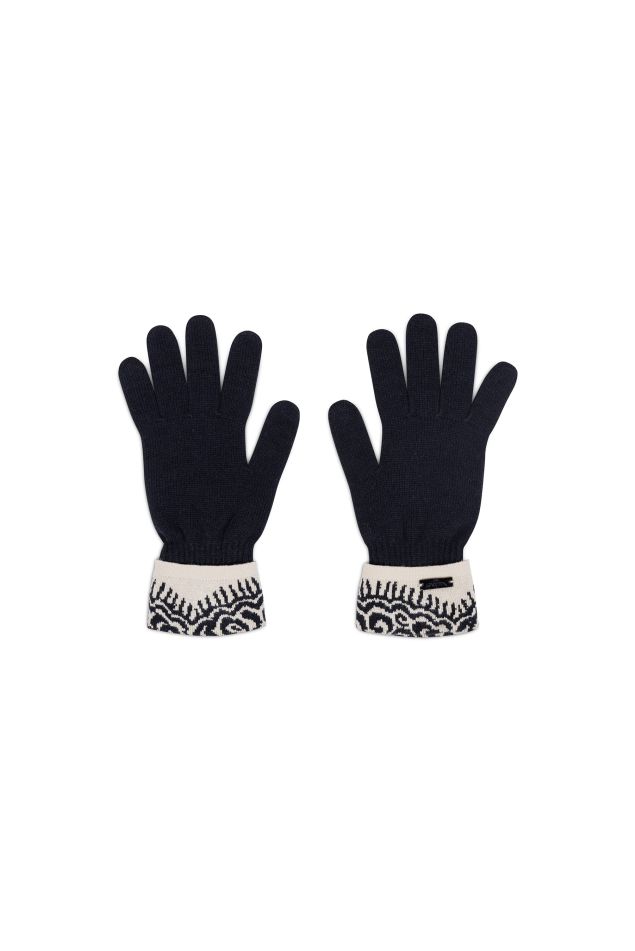 Guantes de punto jacquard motivo encaje