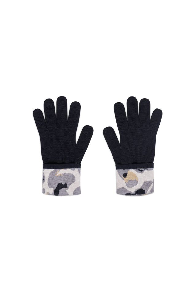 Guantes de punto jacquard motivo animal