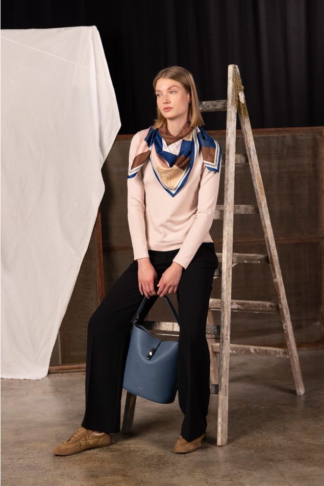 Bolso Bucket Manhattan Azul Plomo