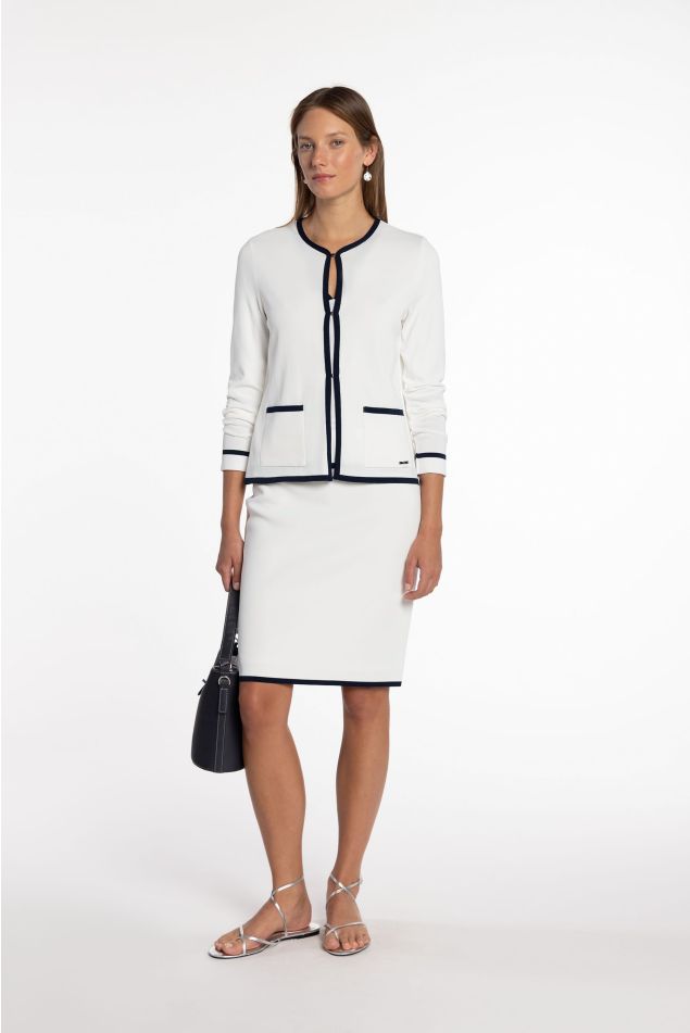 Pencil Skirt in Knit with Contrast Trims