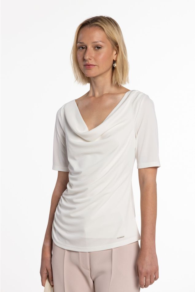Jersey Top with Draped Neckline