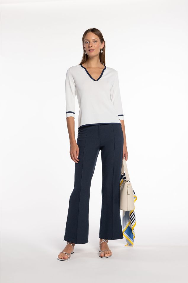 Flared Stretch Twill Pants