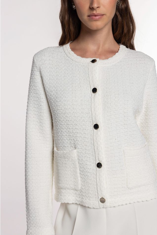 Chaqueta de tweed de punto