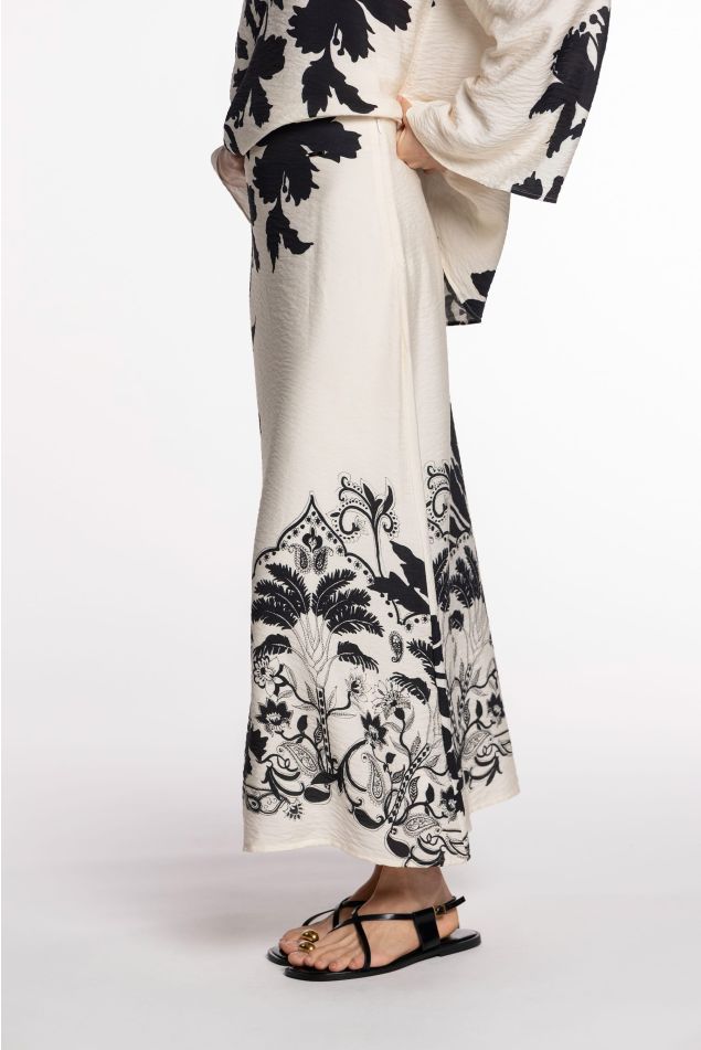 Floral Crinkled Maxi Skirt