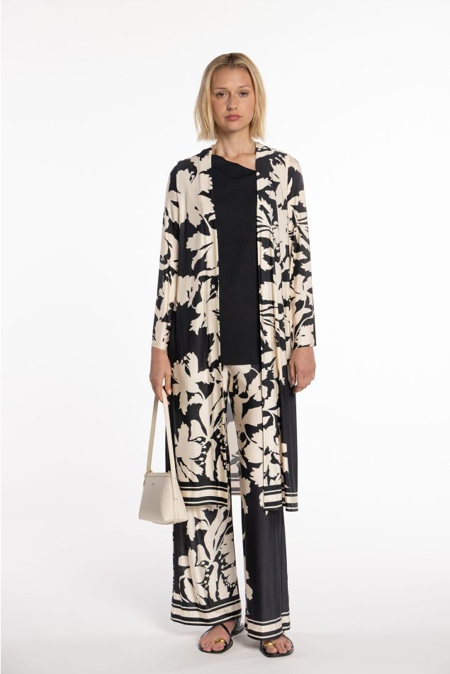 Floral Printed Jersey Kimono