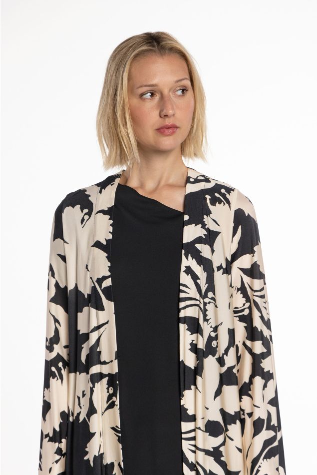 Floral Printed Jersey Kimono