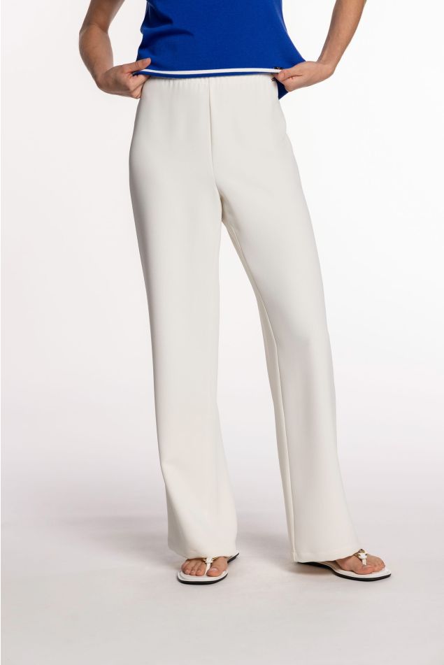 Double Crepe Trousers with Elastic Waistband