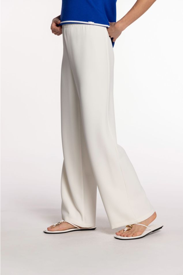 Double Crepe Trousers with Elastic Waistband