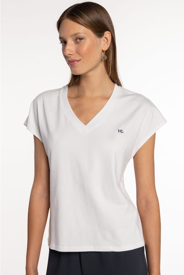 Cotton T-Shirt with Embroidered Logo