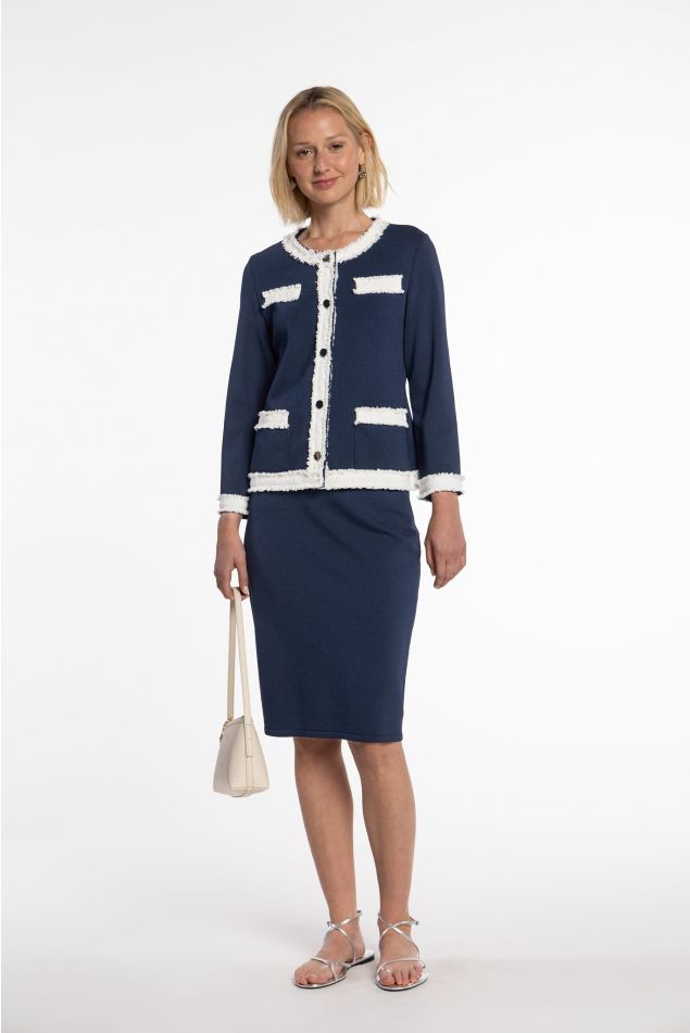 Pencil Skirt in Knit with Elastic Waistband