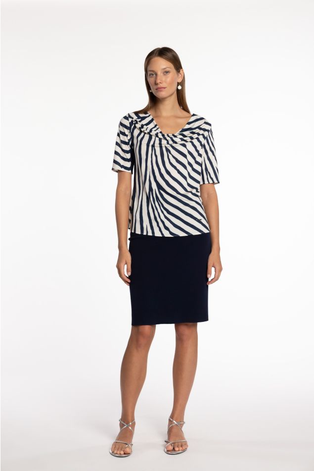 Pencil Skirt in Knit with Elastic Waistband