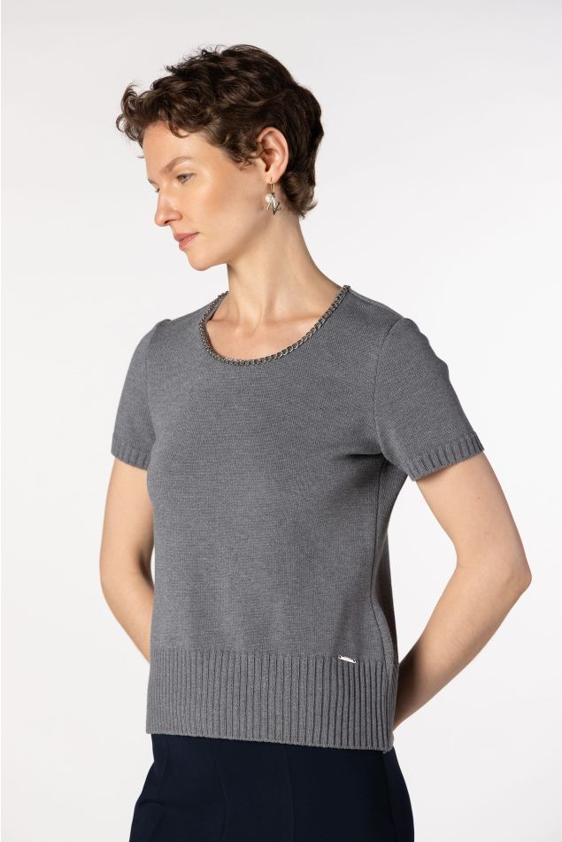 Jersey de punto liso con cadena