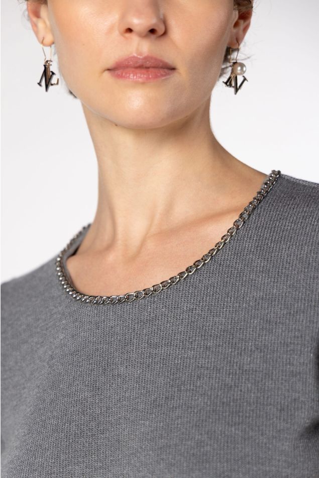 Jersey de punto liso con cadena