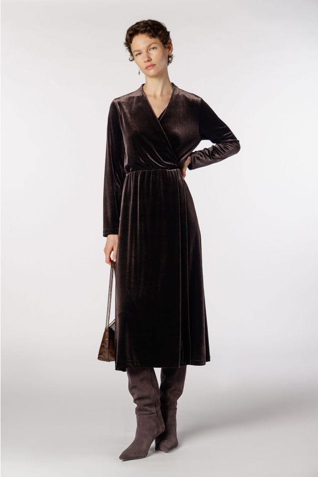 Velvet Jersey Midi Dress