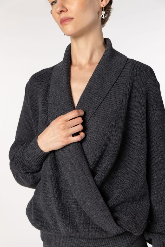 Pearl Knit Crossed Sweater