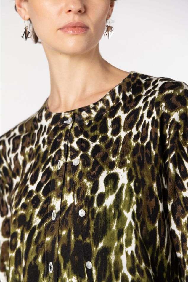 Chaqueta de punto con estampado animal
