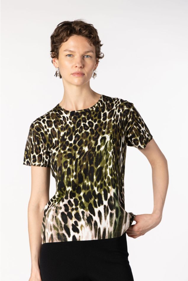 Jersey de punto con estampado animal
