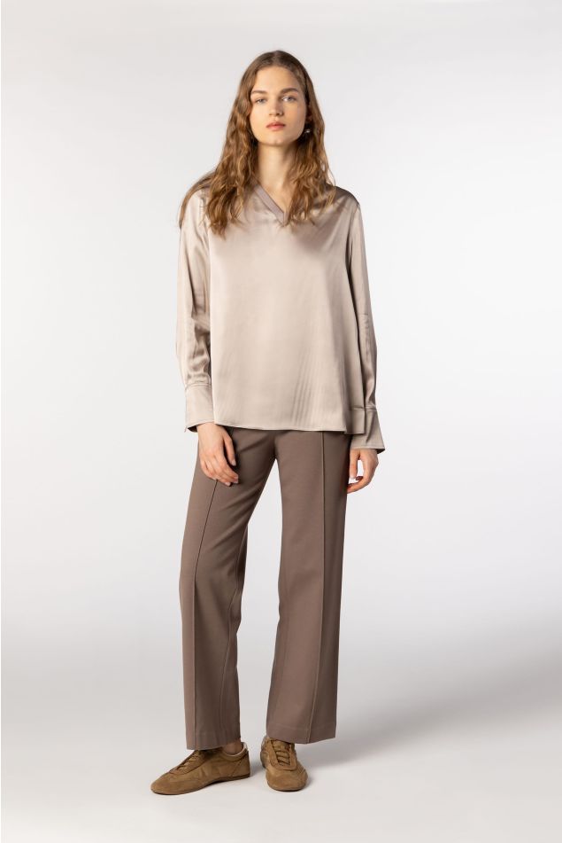 Straight-Leg Trousers with Front Crease
