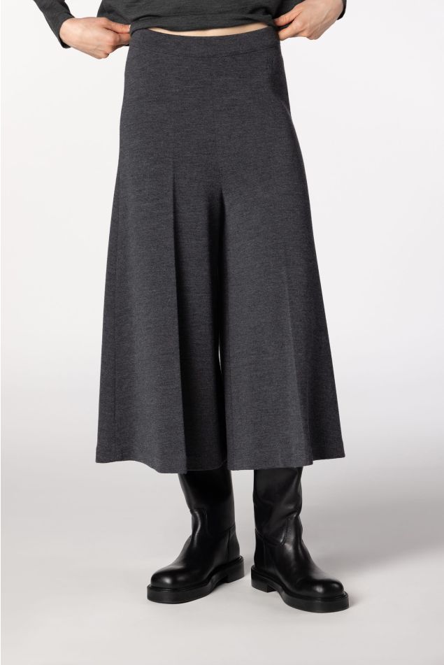 Midi Wide-Leg Milano Knit Trousers
