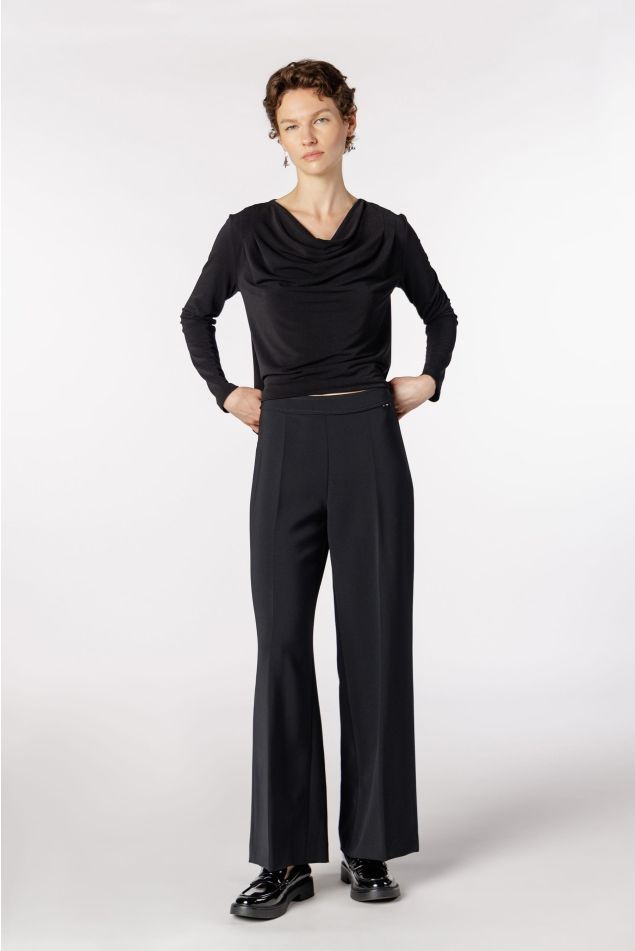 Straight Double Crepe Trousers