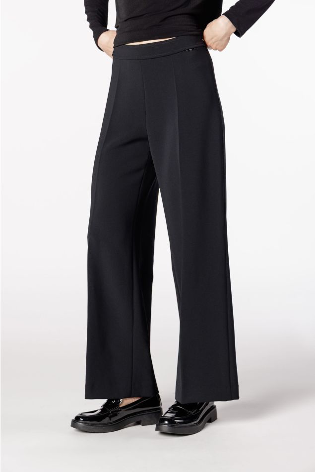 Straight Double Crepe Trousers