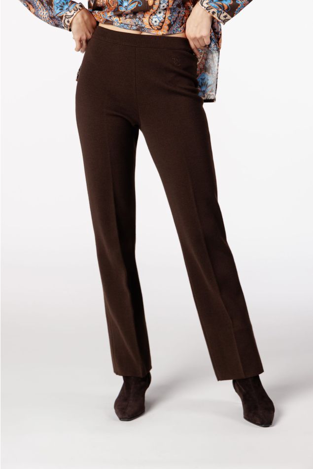 Straight-Leg Knit Trousers