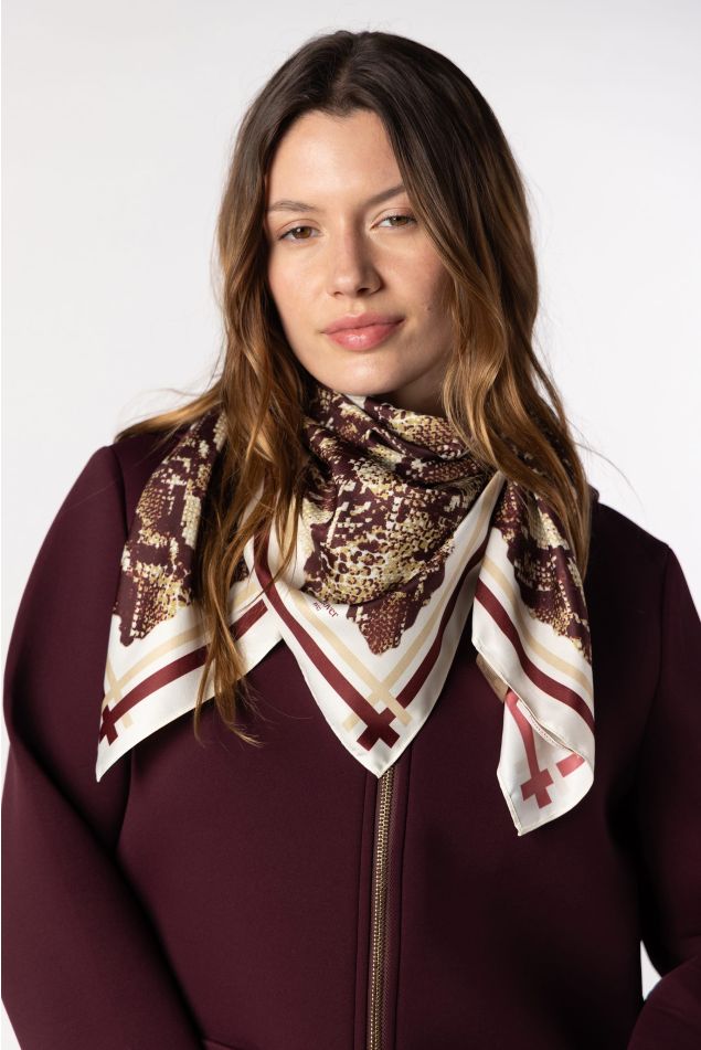 Animal Print Satin Carré Scarf
