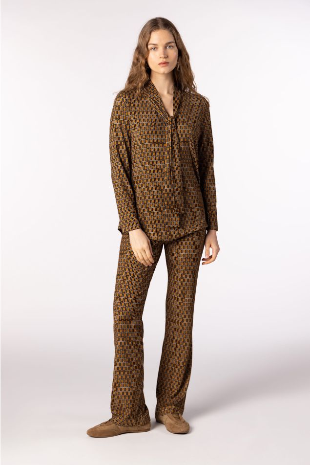 Straight-Leg Printed Jersey Trousers