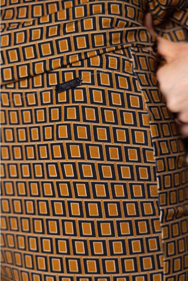 Pantaló recte estampat de punt circular