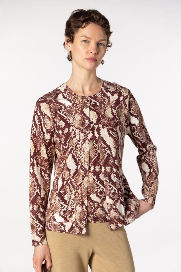 Chaqueta de punto con estampado animal