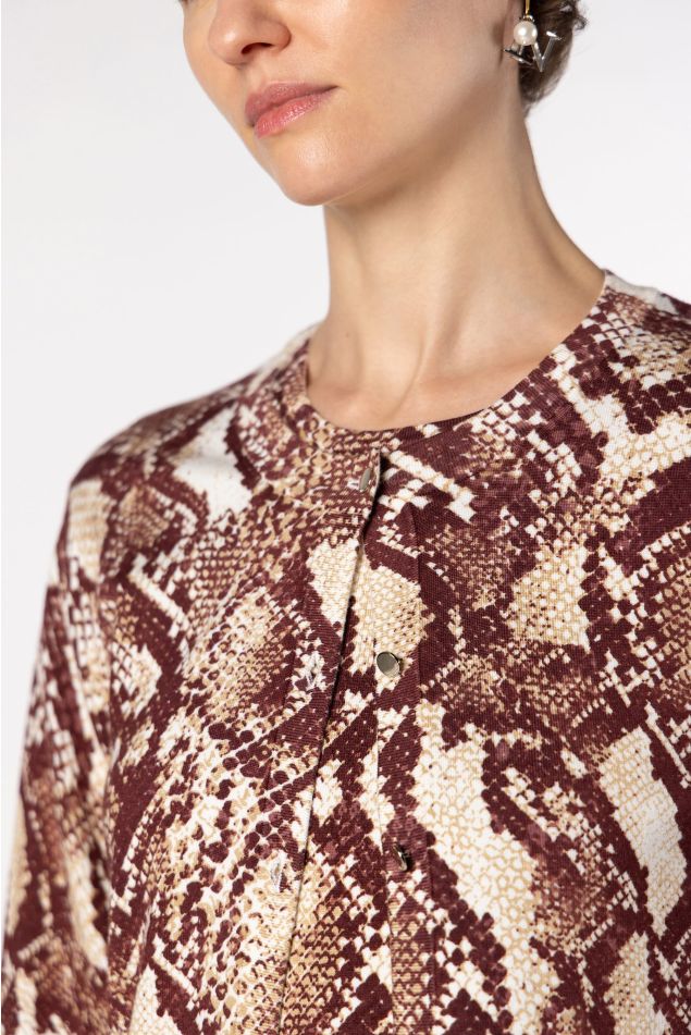 Chaqueta de punto con estampado animal