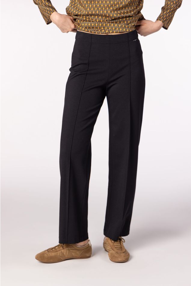 Straight-Leg Trousers with Front Crease