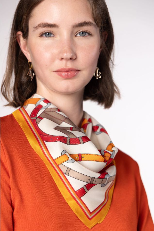 Equestrian Print Satin Bandana