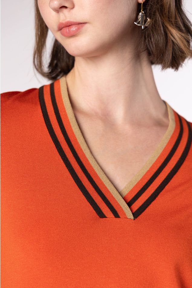 V-Neck Long-Sleeved Sweater