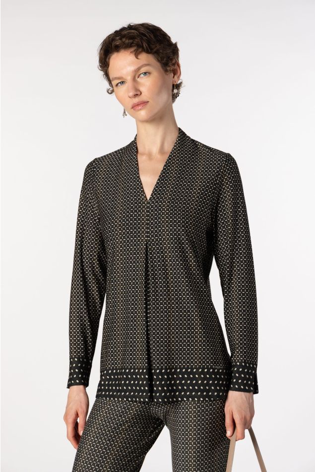 Jersey Top with Central Pleat