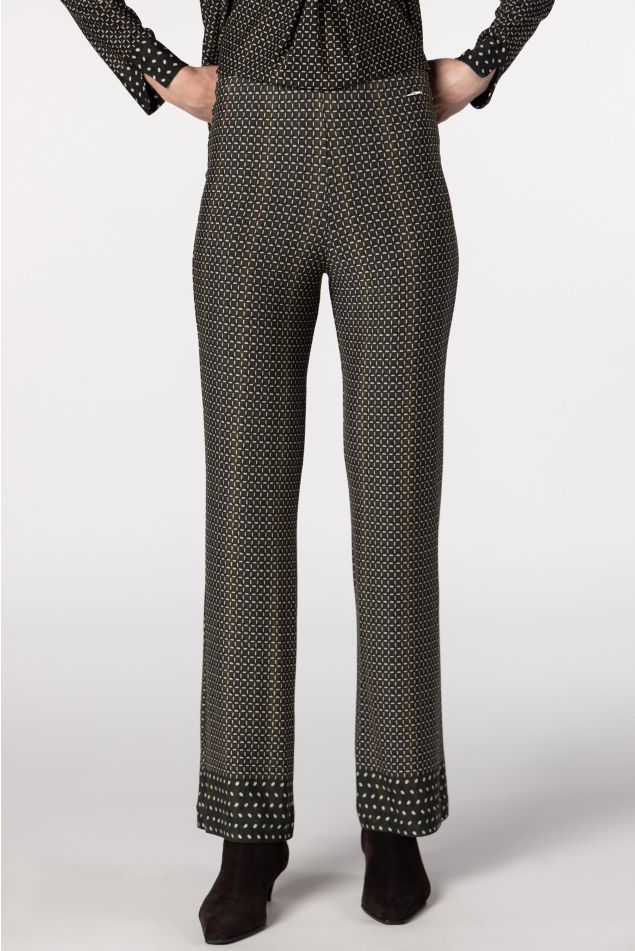 Straight-Leg Printed Jersey Trousers