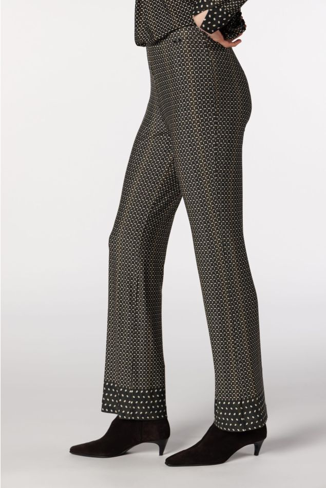 Straight-Leg Printed Jersey Trousers