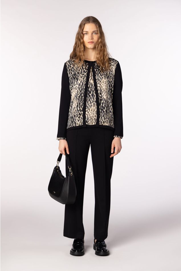 Printed Knit and Satin Twinset