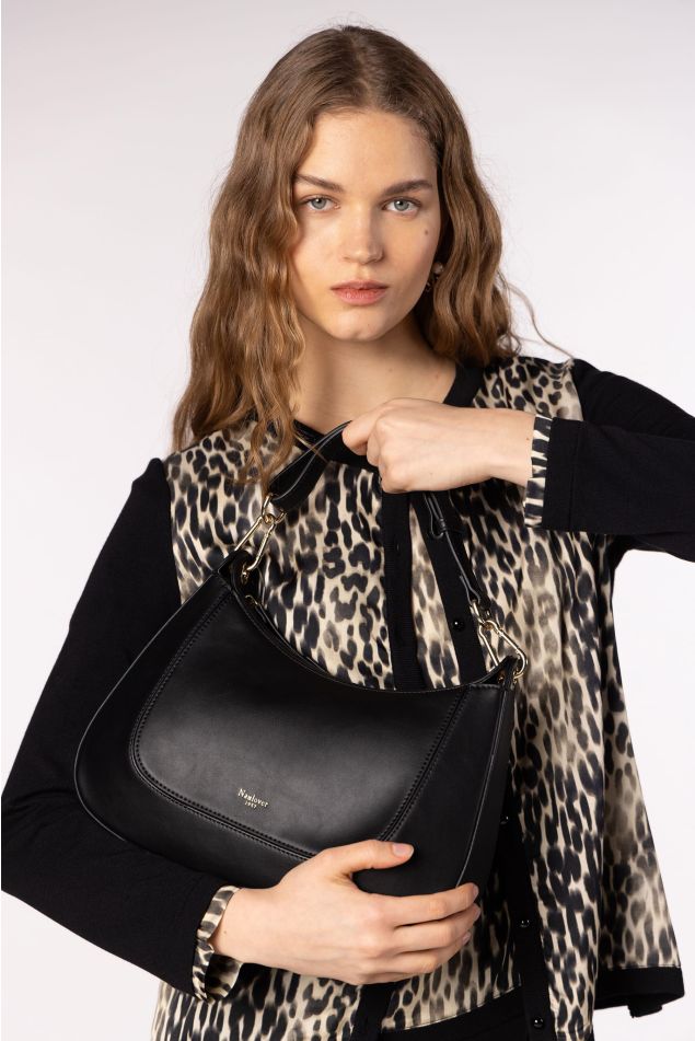 Medium crescent vegan leather bag