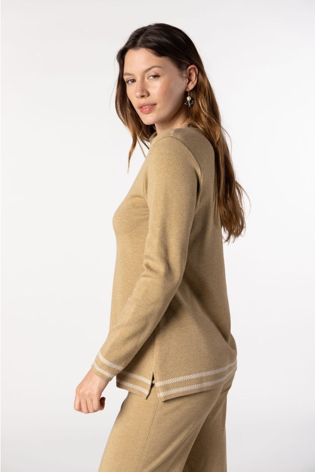 Jersey de punto jacquard de pata de gallo