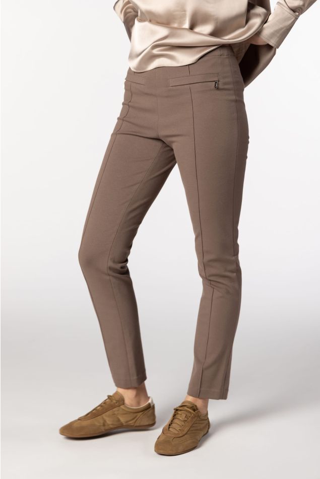 Skinny Trousers with Front Seam Detail