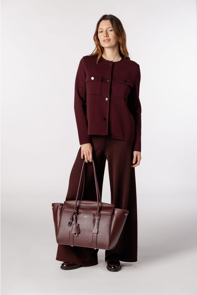 Chaqueta de punto milano con bolsillos