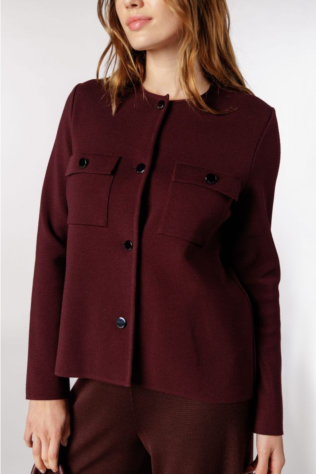 Chaqueta de punto milano con bolsillos