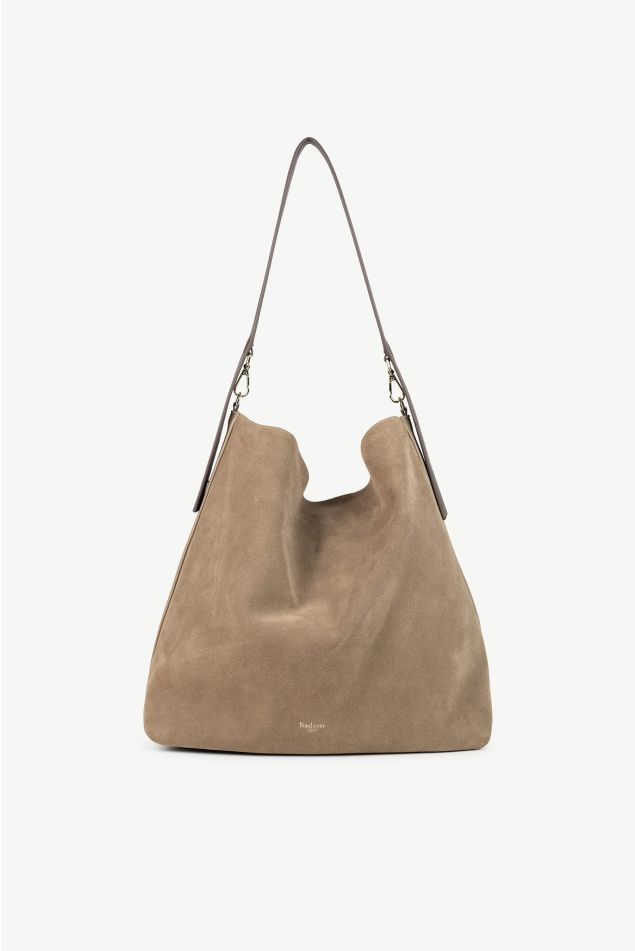 Large suede hobo bag