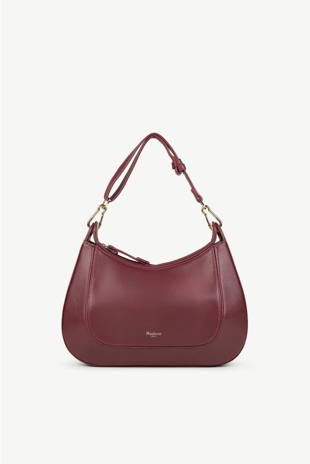 Structured Half-Moon Bag in Smooth Vegan Leather