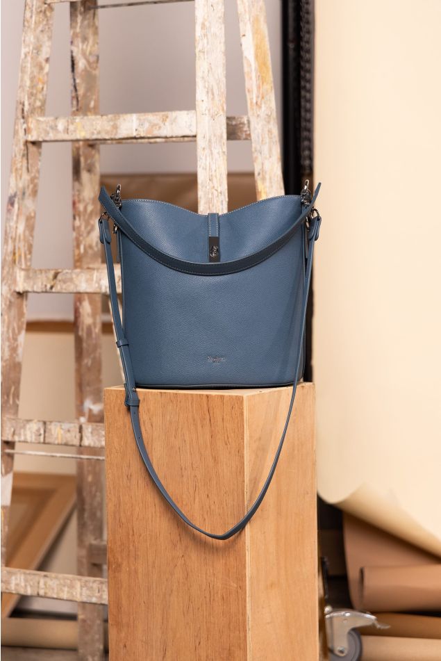 Bolso Bucket Manhattan Azul Plomo