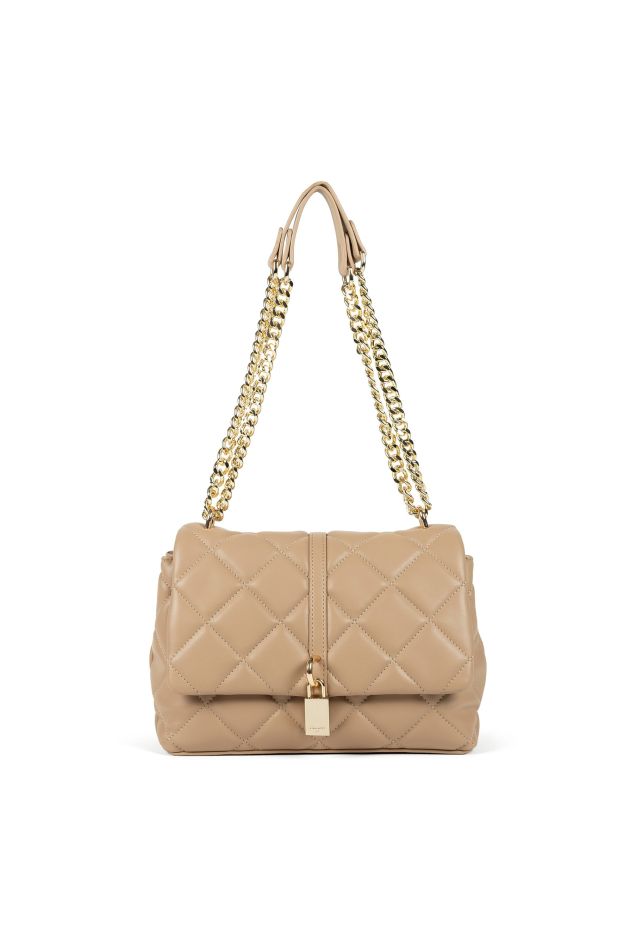 Bolso Acolchado Camel Mediano