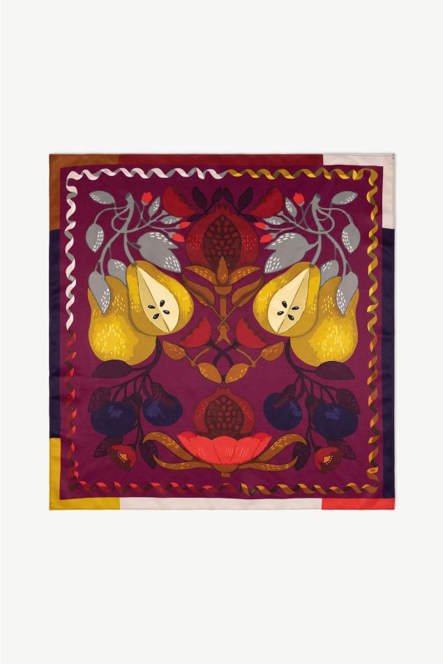Fruit Print Satin Bandana