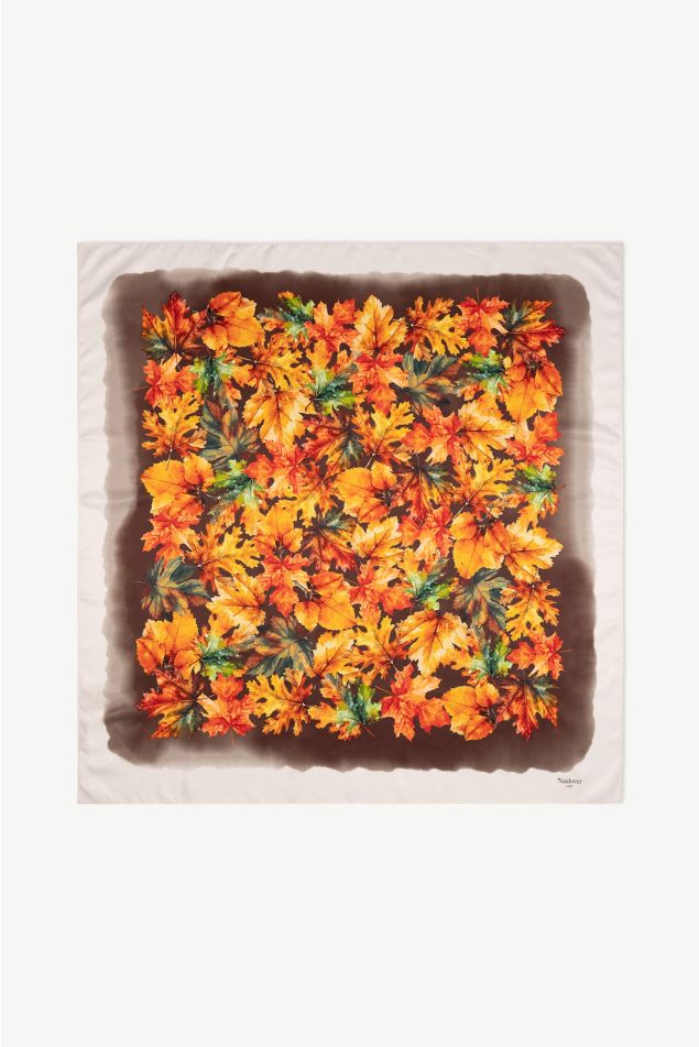 Watercolour Foliage Satin Carré Scarf